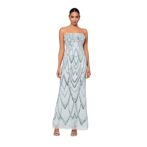 NWT BETSY & ADAM Womens Green Draped Neck Padded Cups Lined Dress Juniors 4